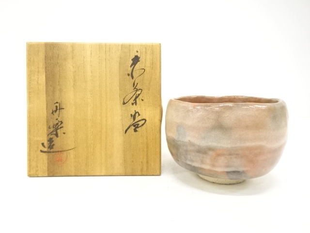 JAPANESE TEA CEREMONY / RAKU WARE TEA CHAWAN / AKAE / ARTISAN WORK